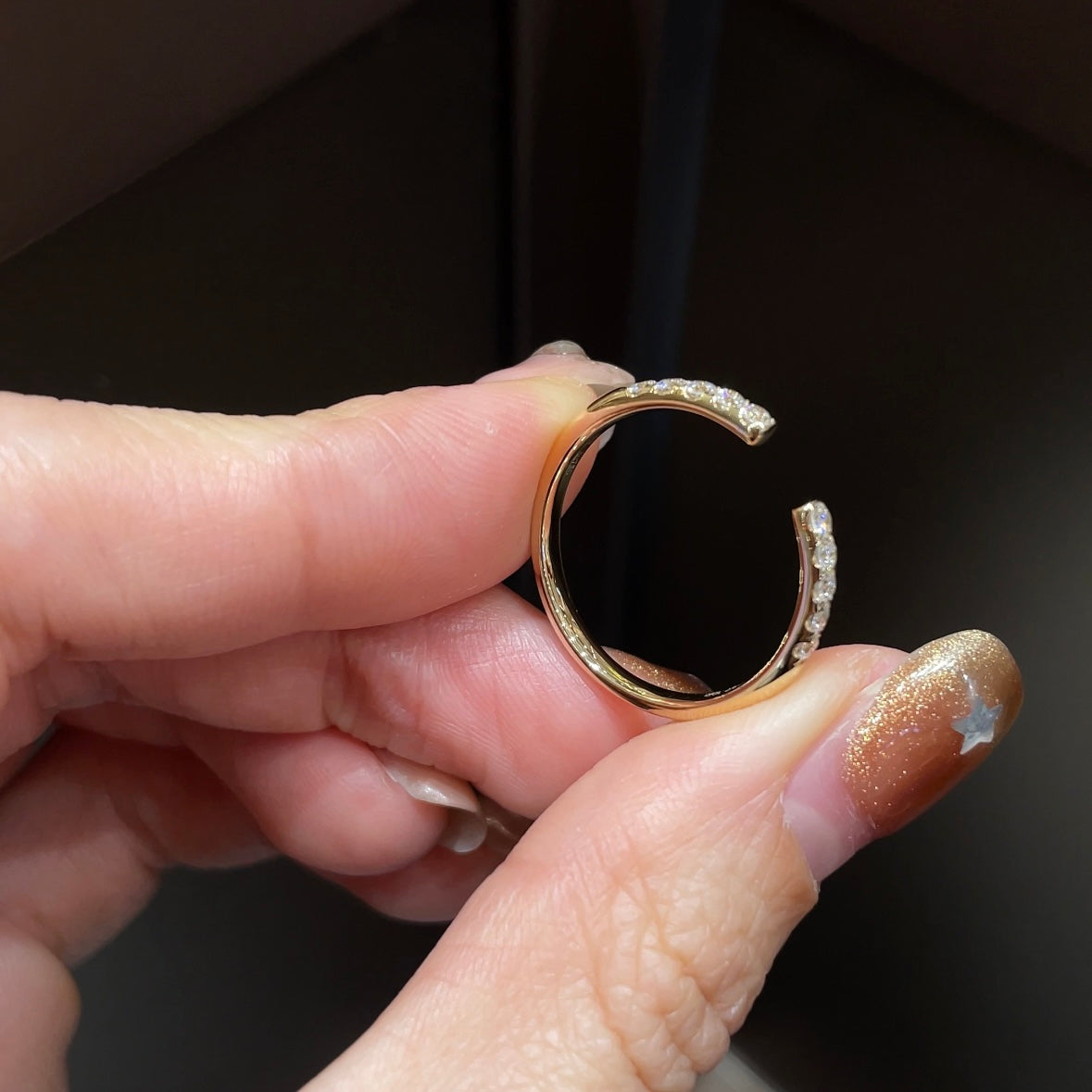18K Yellow Gold 0.266ct Diamond Open Stackable Band - Total Weight 2.18g