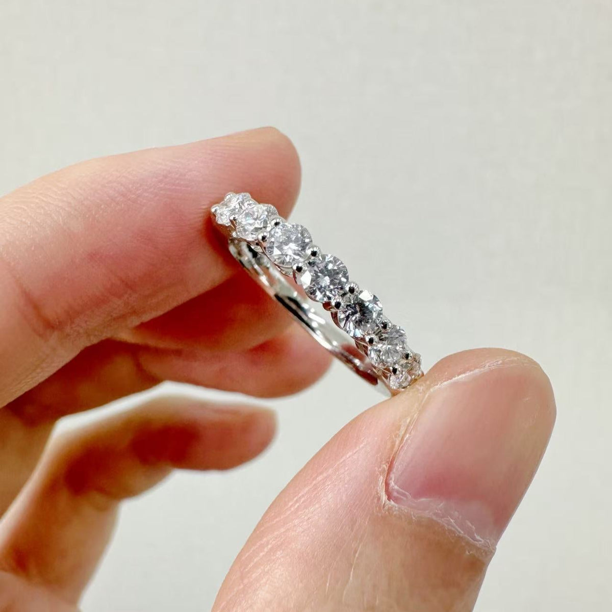 0.72ct Lab-Grown Diamond Eternity Band | 7-Stone 10-Point Each | 18K Gold