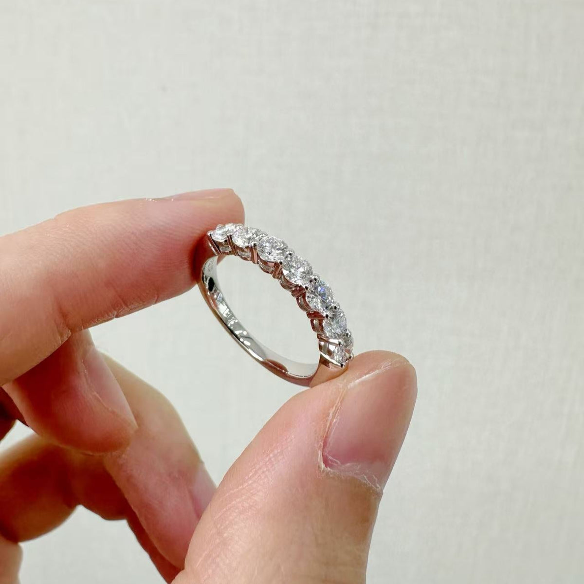 0.72ct Lab-Grown Diamond Eternity Band | 7-Stone 10-Point Each | 18K Gold