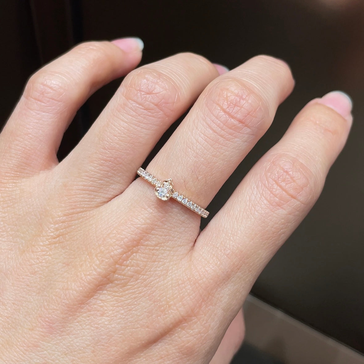 18K Rose Gold Gourd Diamond Ring