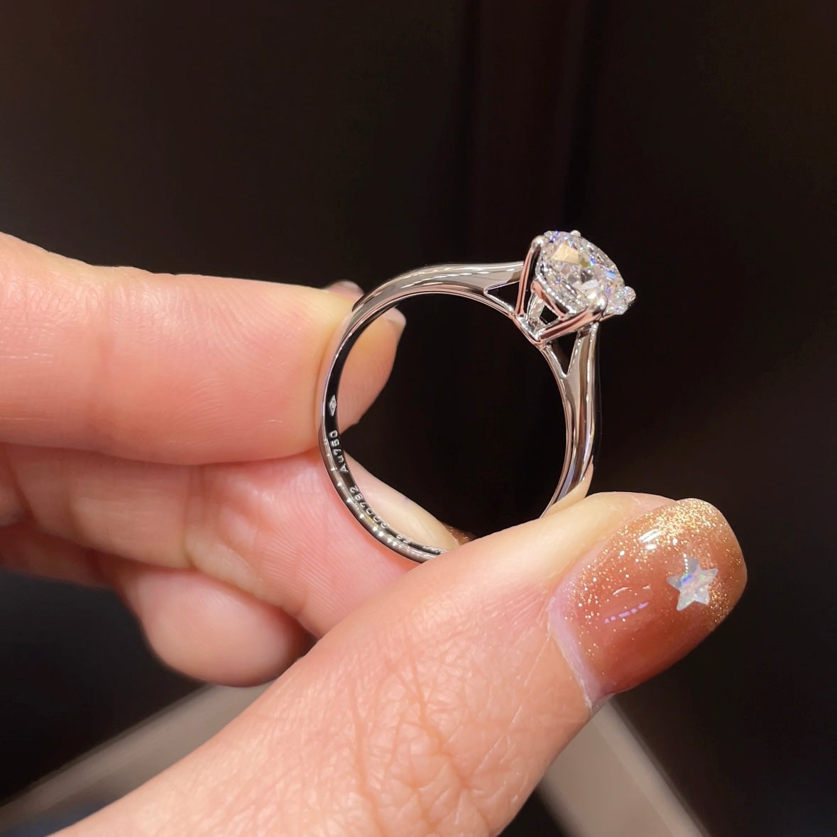 18K White Gold 1.50 CT Lab-Grown Diamond Ring, IGI Certified, Four-Prong Setting