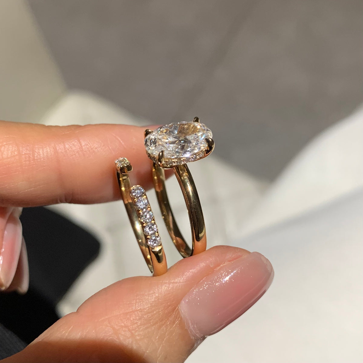 18K Yellow Gold 0.266ct Diamond Open Stackable Band - Total Weight 2.18g