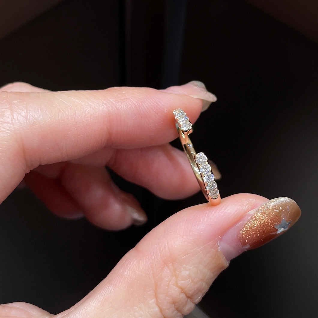 18K Yellow Gold 0.266ct Diamond Open Stackable Band - Total Weight 2.18g